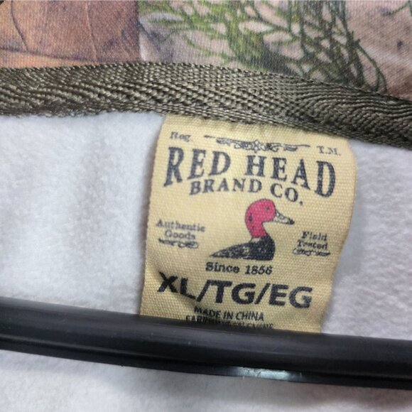Mens Red Head Camouflage Hoodie Fleece Sweatshirt Lined Polyester Hunting XL - Picture 2 of 7
